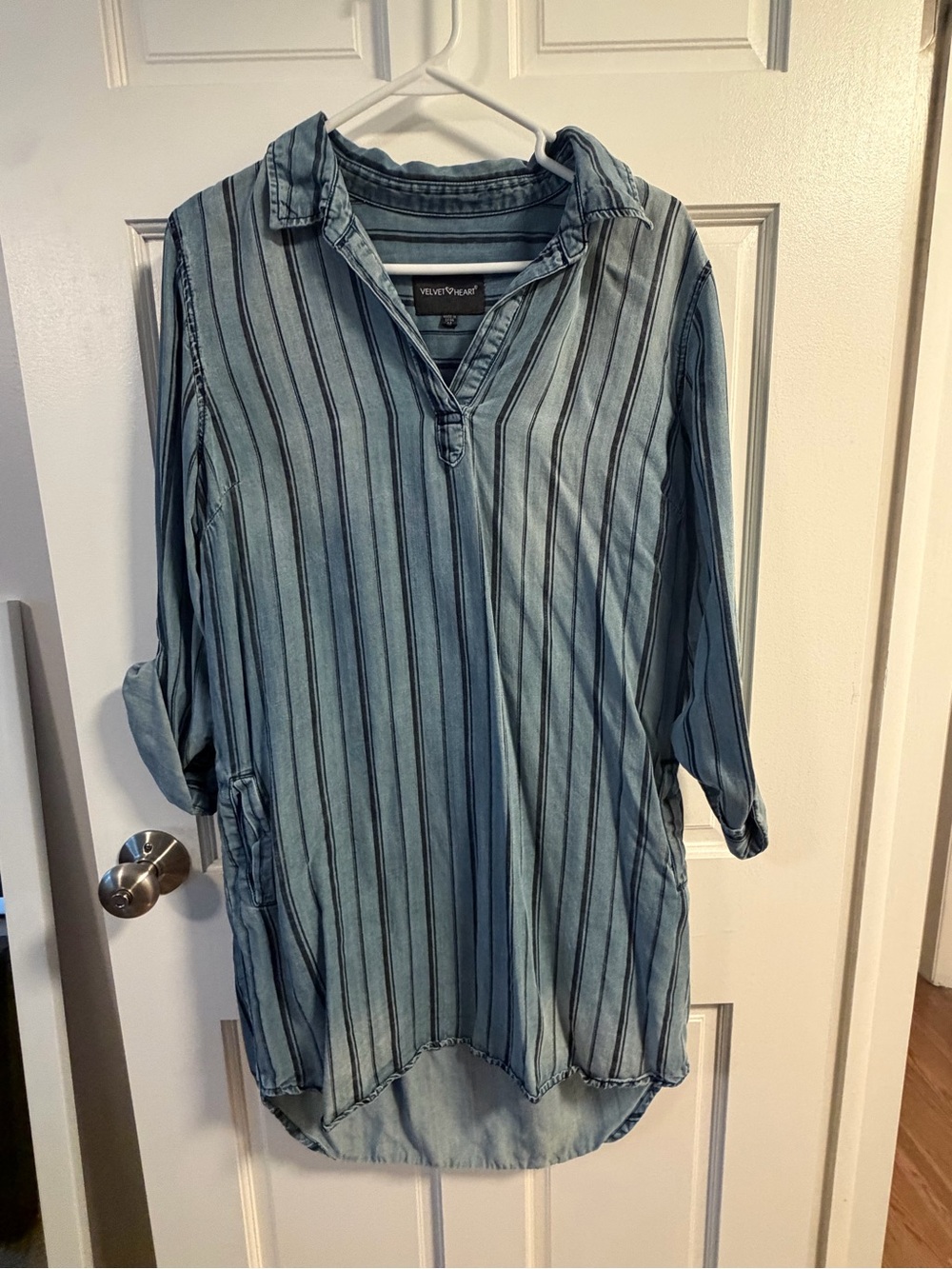 Blue Stripe Tunic Shirt Dress